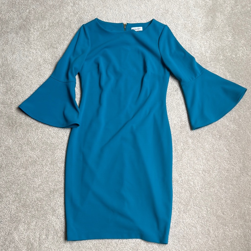 Calvin Klein Blue Bell Sleeve Dress